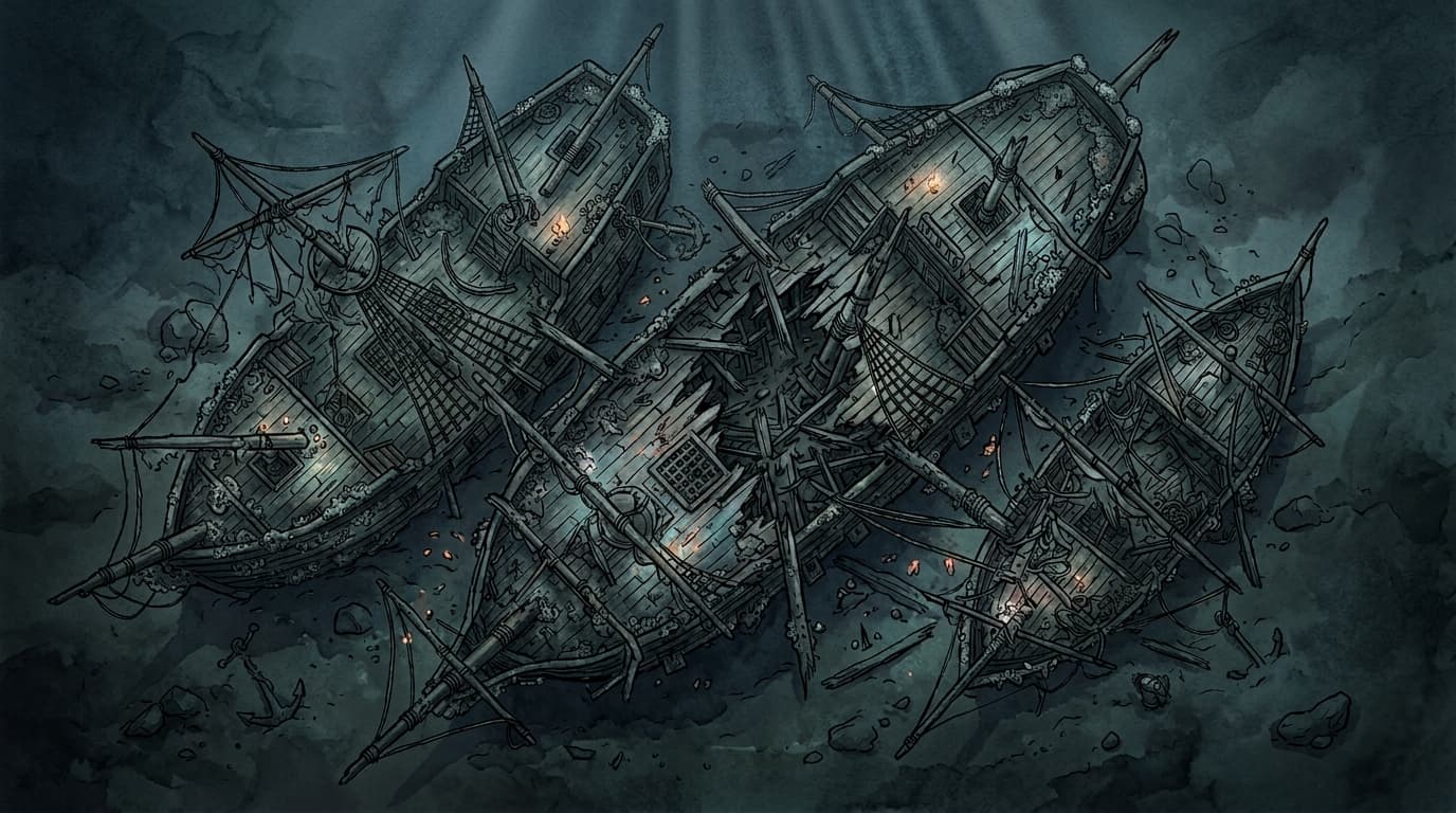 Underwater Ship Graveyard