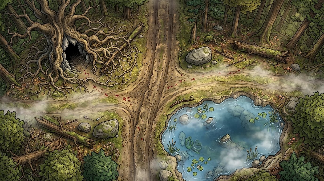 Wald mit Höhle