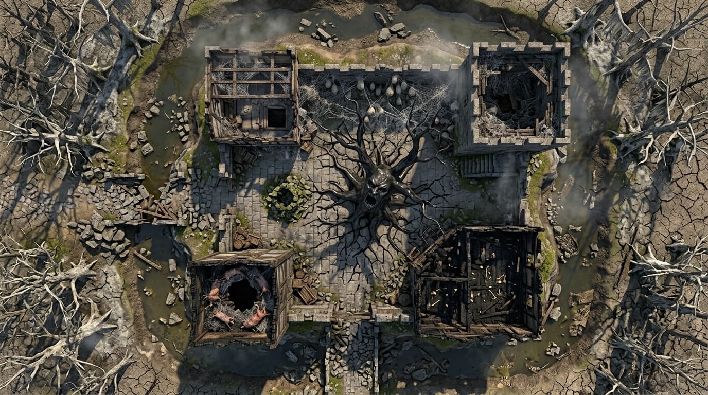 Ruínas do Castelo com o Carvalho Sombrio