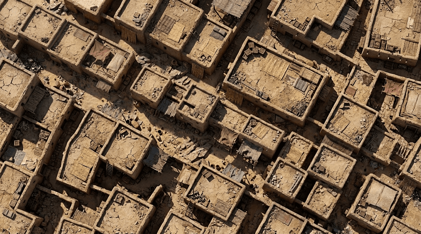 Slums der Wüstenstadt